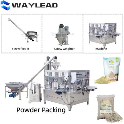 Machine de remplissage de sacs debout de qualité alimentaire.